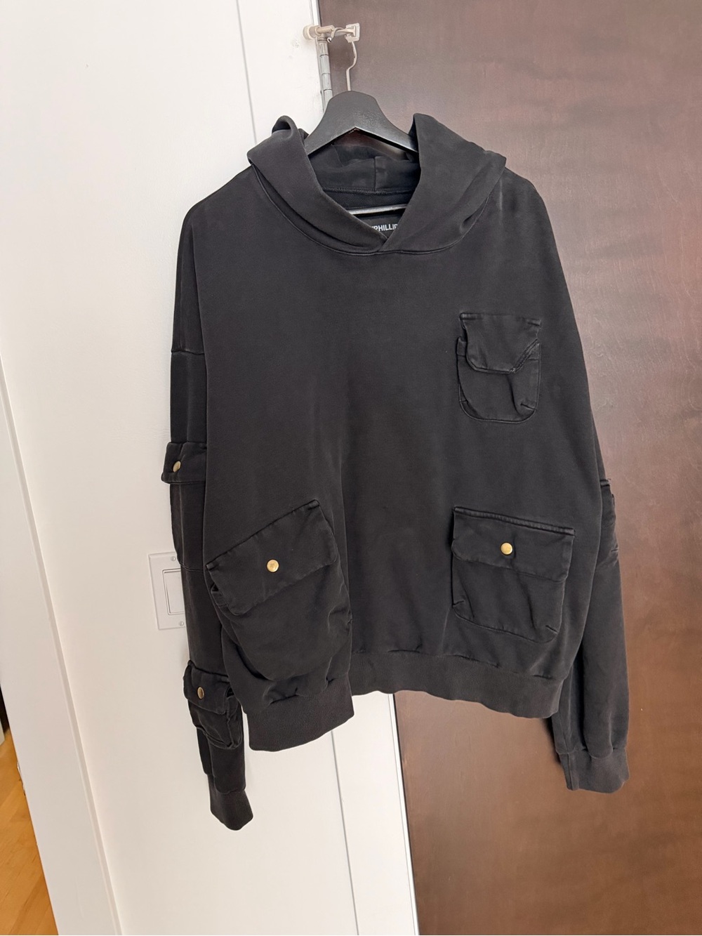 Kody Phillips Pocket Hoodie Size XL Black